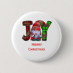 Personalised Joy Gnomes Merry Christmas 6 Cm Round Badge