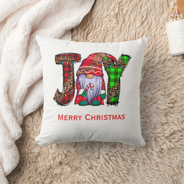 Personalised Joy Gnomes Merry Christmas  Cushion (Blanket)