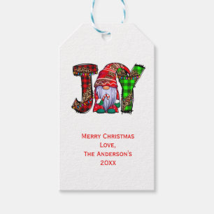 Personalised Joy Gnomes Merry Christmas Gift Tags