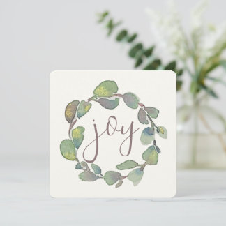 Personalised Joy Original Watercolor Scripture Holiday Card