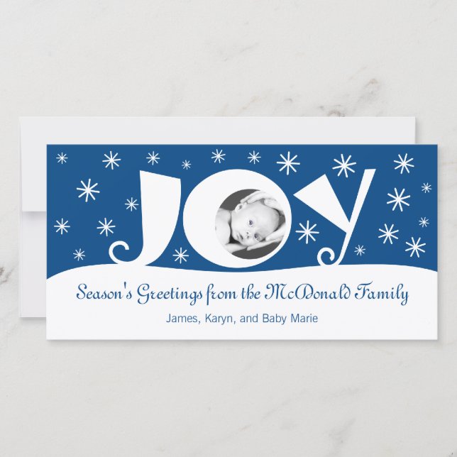 Personalised "Joy" Photo Greeting Card (Front)