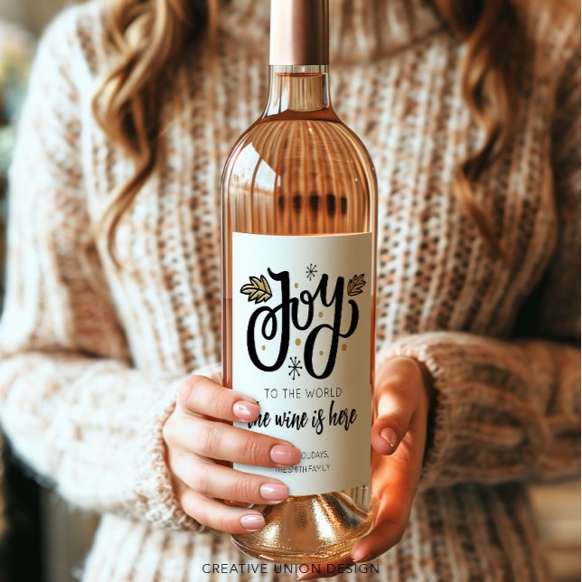 Personalised Joy To The World Funny Gift Wine Label (Creator Uploaded)