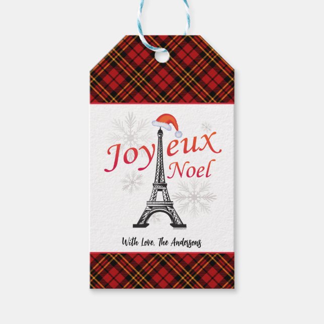 Personalised Joyeux Noel Gift Tags (Front)