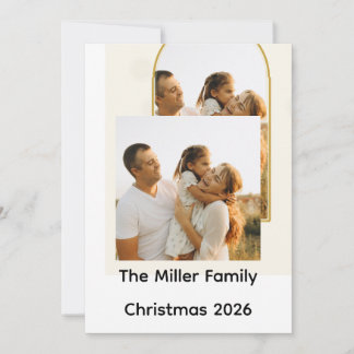 Personalised Joyful Family Christmas Arch Holiday Card