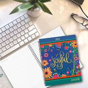 Personalised Joyful Inspiring Bumblebee Floral  Planner