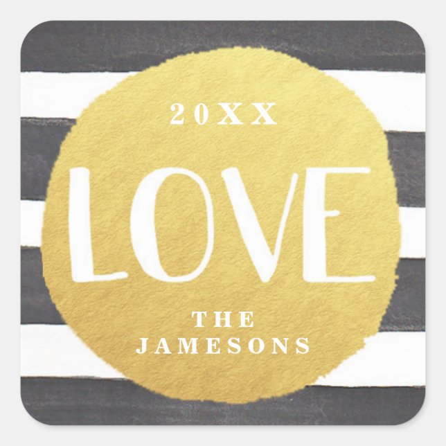 Personalised Joyous Stripes Stickers / LOVE (Front)