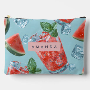 Personalised Juicy Watermelon Mint Sparkle Accessory Pouch