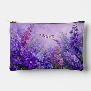 Personalised July Birth Flower Larkspur Accessory Pouch