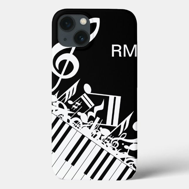 Personalised Jumbled Musical Notes and Piano Keys Case-Mate iPhone Case (Back)