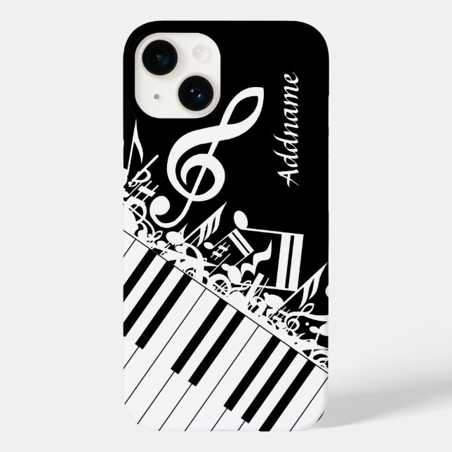 Personalised Jumbled Musical Notes and Piano Keys Case-Mate iPhone Case (Back)