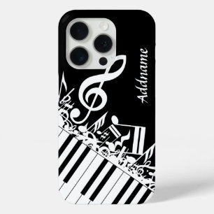Personalised Jumbled Musical Notes and Piano Keys iPhone 15 Pro Case