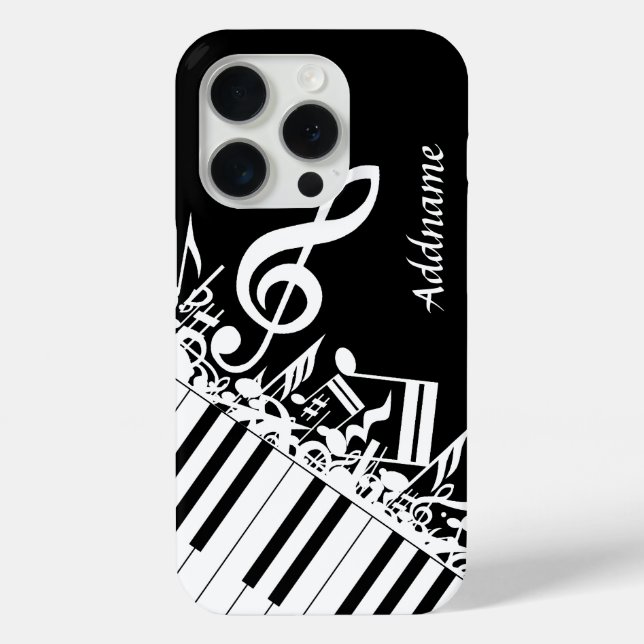 Personalised Jumbled Musical Notes and Piano Keys Case-Mate iPhone Case (Back)