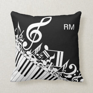 Personalised Jumbled Musical Notes and Piano Keys Cushion