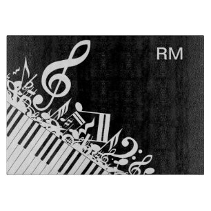 Personalised Jumbled Musical Notes and Piano Keys Cutting Board