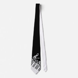 Personalised Jumbled Musical Notes and Piano Keys Tie