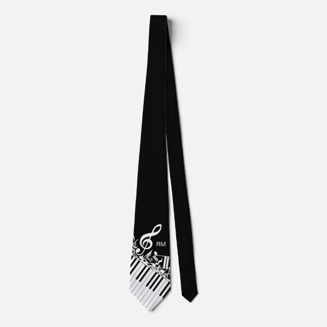 Personalised Jumbled Musical Notes and Piano Keys Tie (Front)