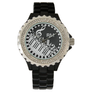 Personalised Jumbled Musical Notes and Piano Keys Watch