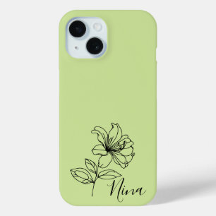 Personalised June Honeysuckle Birth Flower Gift iPhone 15 Case