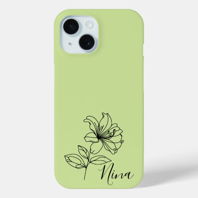 Personalised June Honeysuckle Birth Flower Gift  Case-Mate iPhone Case (Back)