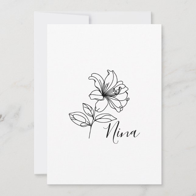 Personalised June Honeysuckle Birth Flower Gift  Invitation (Front)