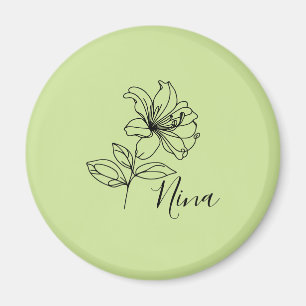 Personalised June Honeysuckle Birth Flower Gift  Magnet