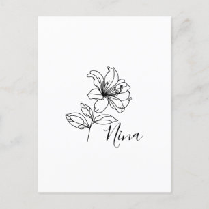 Personalised June Honeysuckle Birth Flower Gift  Postcard