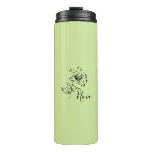 Personalised June Honeysuckle Birth Flower Gift  Thermal Tumbler