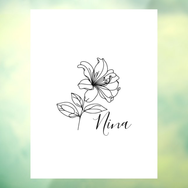 Personalised June Honeysuckle Birth Flower Gift  Window Cling (Sheet 3)