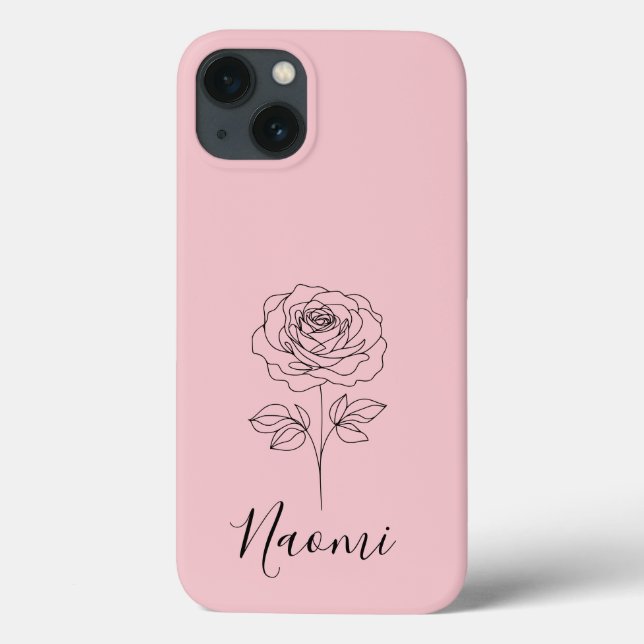  Personalised June Rose Birth Flower Gift for Her  Case-Mate iPhone Case (Back)