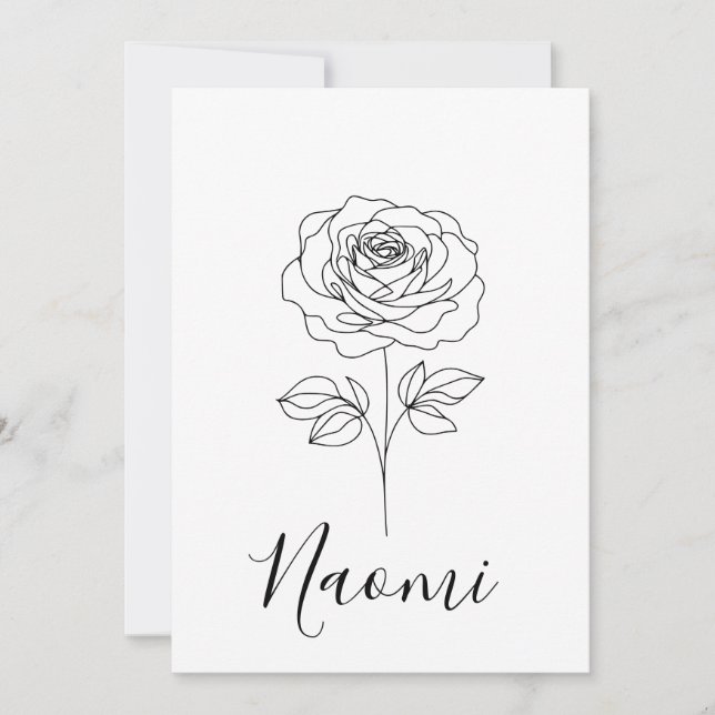  Personalised June Rose Birth Flower Gift for Her  Invitation (Front)