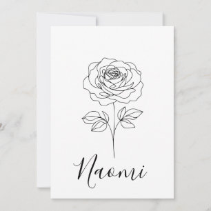 Personalised June Rose Birth Flower Gift for Her Invitation