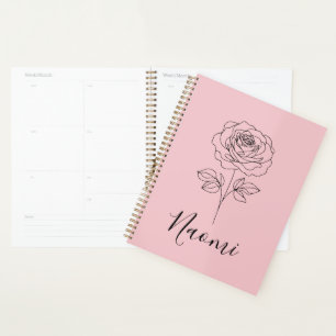 Personalised June Rose Birth Flower Gift for Her Planner