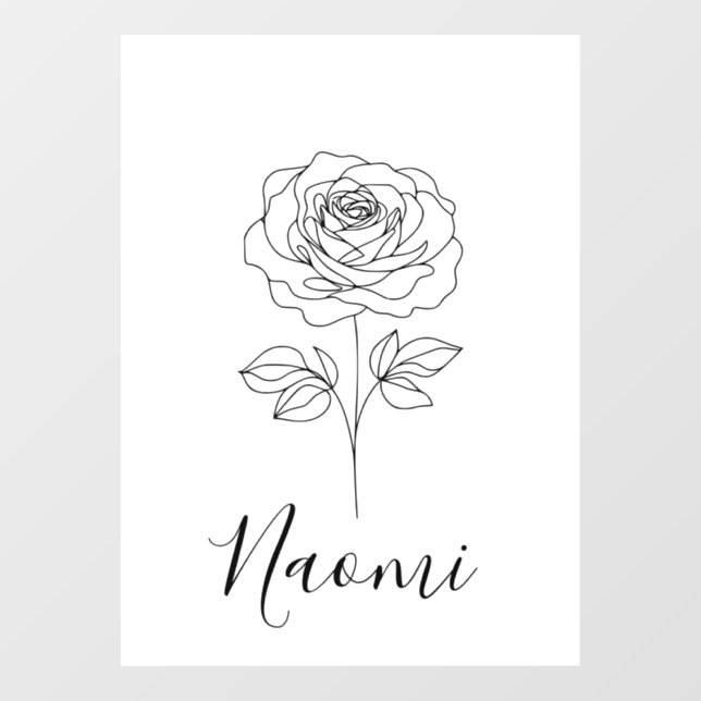  Personalised June Rose Birth Flower Gift for Her  Window Cling (Sheet)