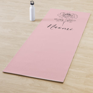 Personalised June Rose Birth Flower Gift for Her Yoga Mat