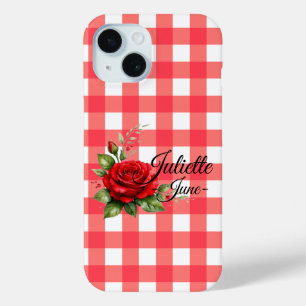 Personalised June Rose Gingham Phone Case