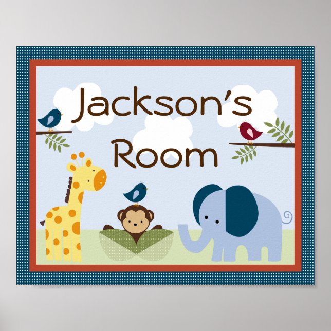 Personalised "Jungle 123 Animals" Poster Art (Front)