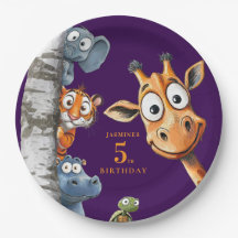 personalised Jungle Animals Birthday Party Plates
