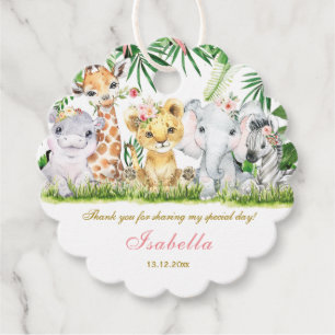 Personalised Jungle Baptism and First Favour Tags