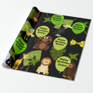 Personalised Jungle Birthday Wrapping Paper
