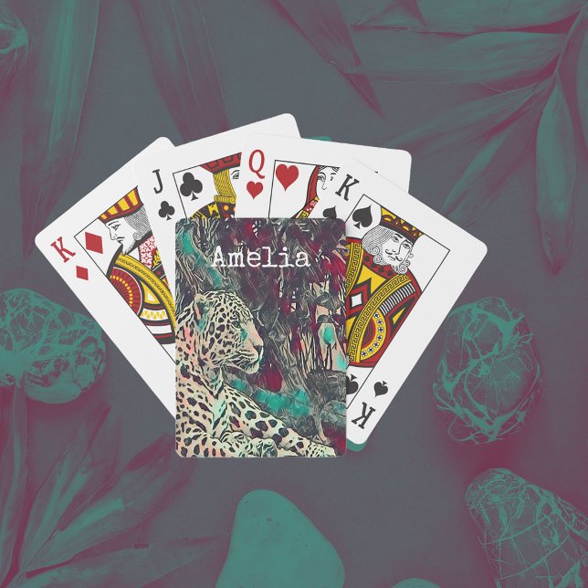 Personalised Jungle cat Playing Cards (Creator Uploaded)