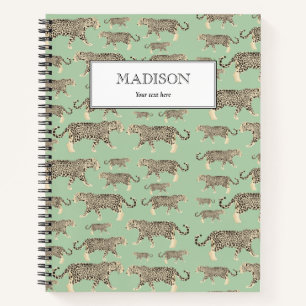 Personalised Jungle Jaguar Animal Pattern Notebook