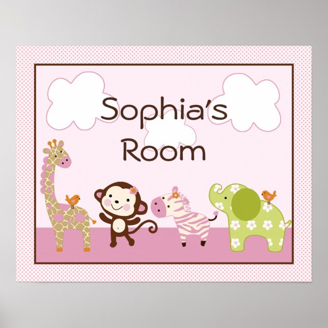 Personalised Jungle Jill/Girl Animals Poster/Print Poster (Front)