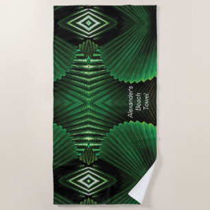 Personalised Jungle Leaf Design Beach Towel