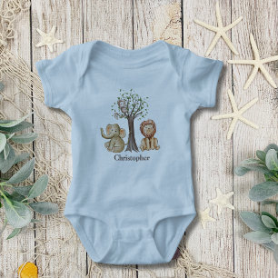 Personalised Jungle Safari Animals Lion Monkey  Baby T-Shirt