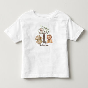 Personalised Jungle Safari Animals Lion Monkey  Toddler T-Shirt