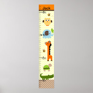 Personalised Jungle Stack Animals Growth Chart