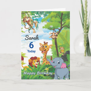 Personalised Jungle Themed Card For Kids