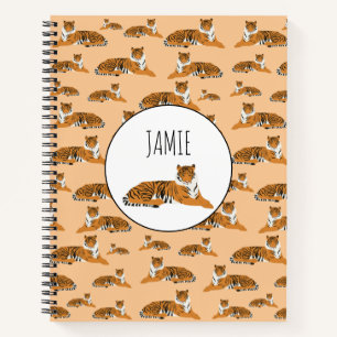Personalised Jungle Tiger Animal Pattern Notebook