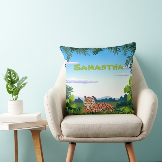 Personalised Jungle Tiger Cushion (Chair)