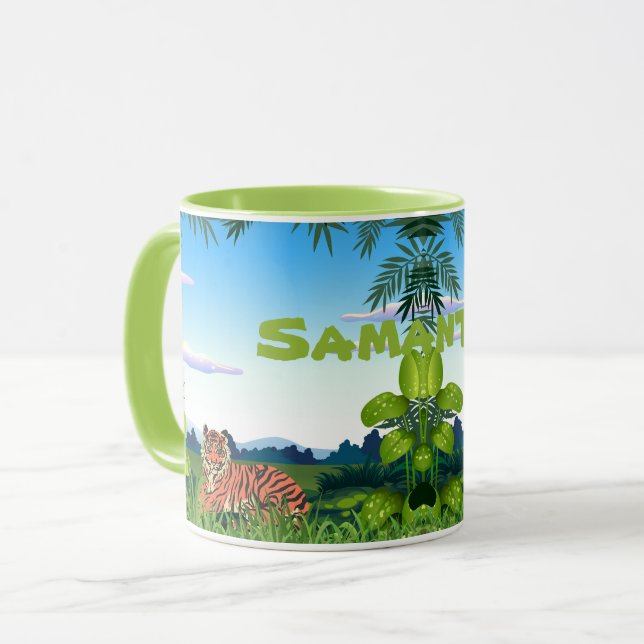 Personalised Jungle Tiger Mug (Front Left)
